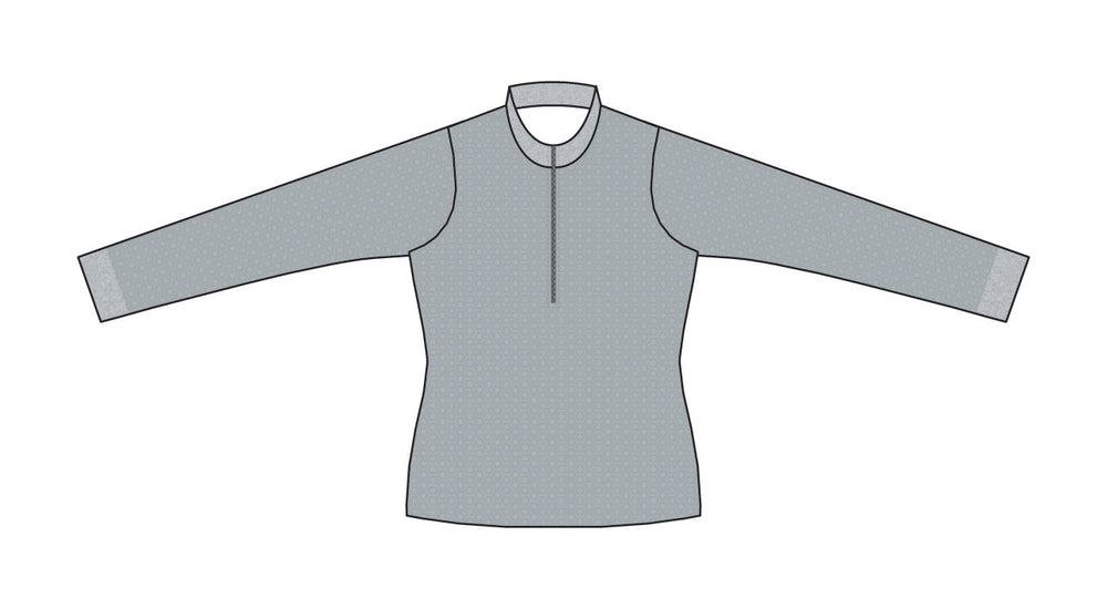 
                
                    Load image into Gallery viewer, Female 3/4 Mock Zip Running Top | Grey - ATACsportswear.com
                
            