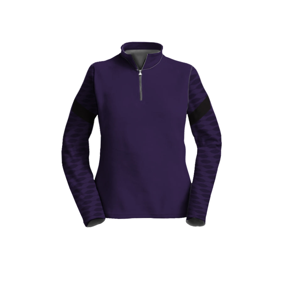 Female 3/4 Mock Zip Running Top | Purple - ATACsportswear.com