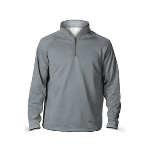 Male 3/4 Mock Zip Running Top | Grey - ATACsportswear.com