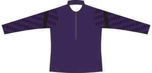 Male 3/4 Mock Zip Running Top | Purple - ATACsportswear.com