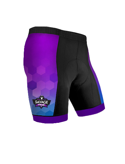 
                
                    Load image into Gallery viewer, 6 Panel Shorts Purple Design
                
            