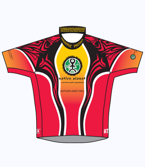 Native Planet Cycling Jersey - Short Slv - Black & Red Tribal